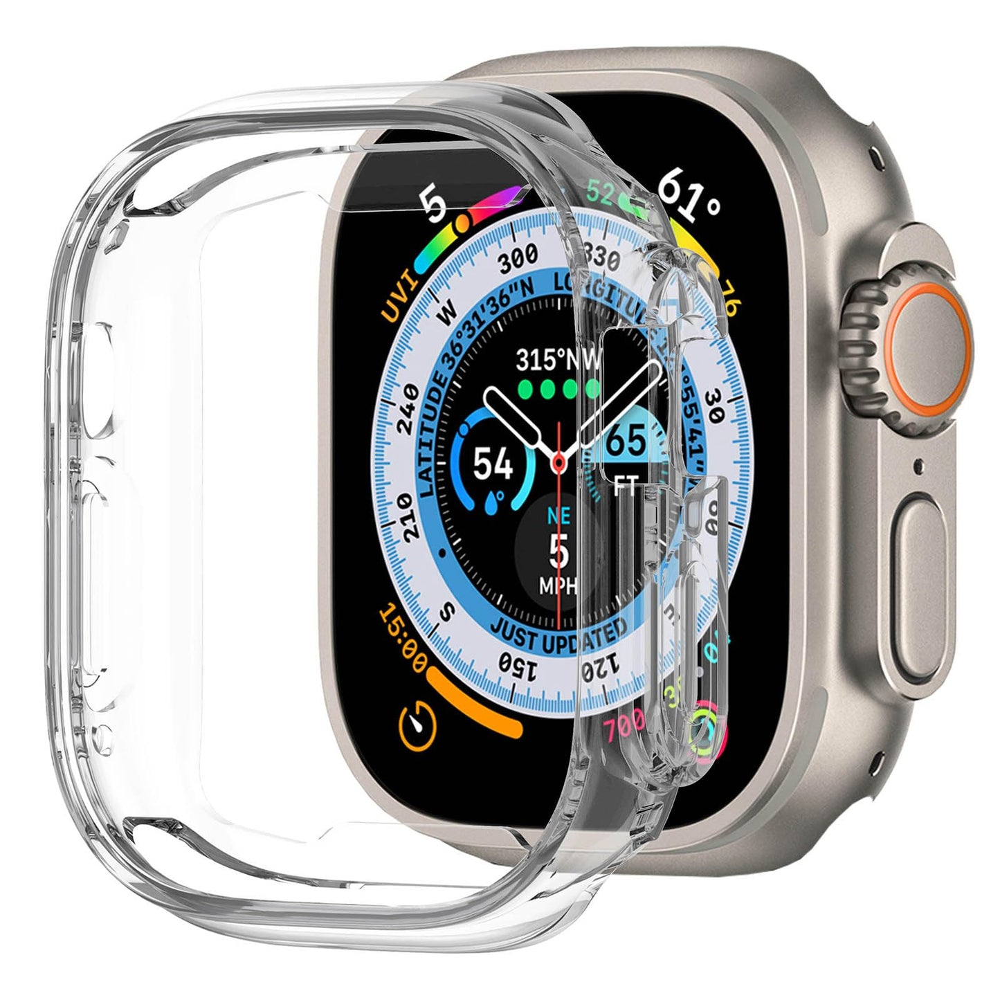 BOTOMALL Compatible with Apple Watch Bumper Case Ultra 3(2025)/Ultra 2 / Ultra 49mm Soft Flexible TPU Thin Lightweight Protective Cover for iWatch [NO Front Screen Protector] -Like New