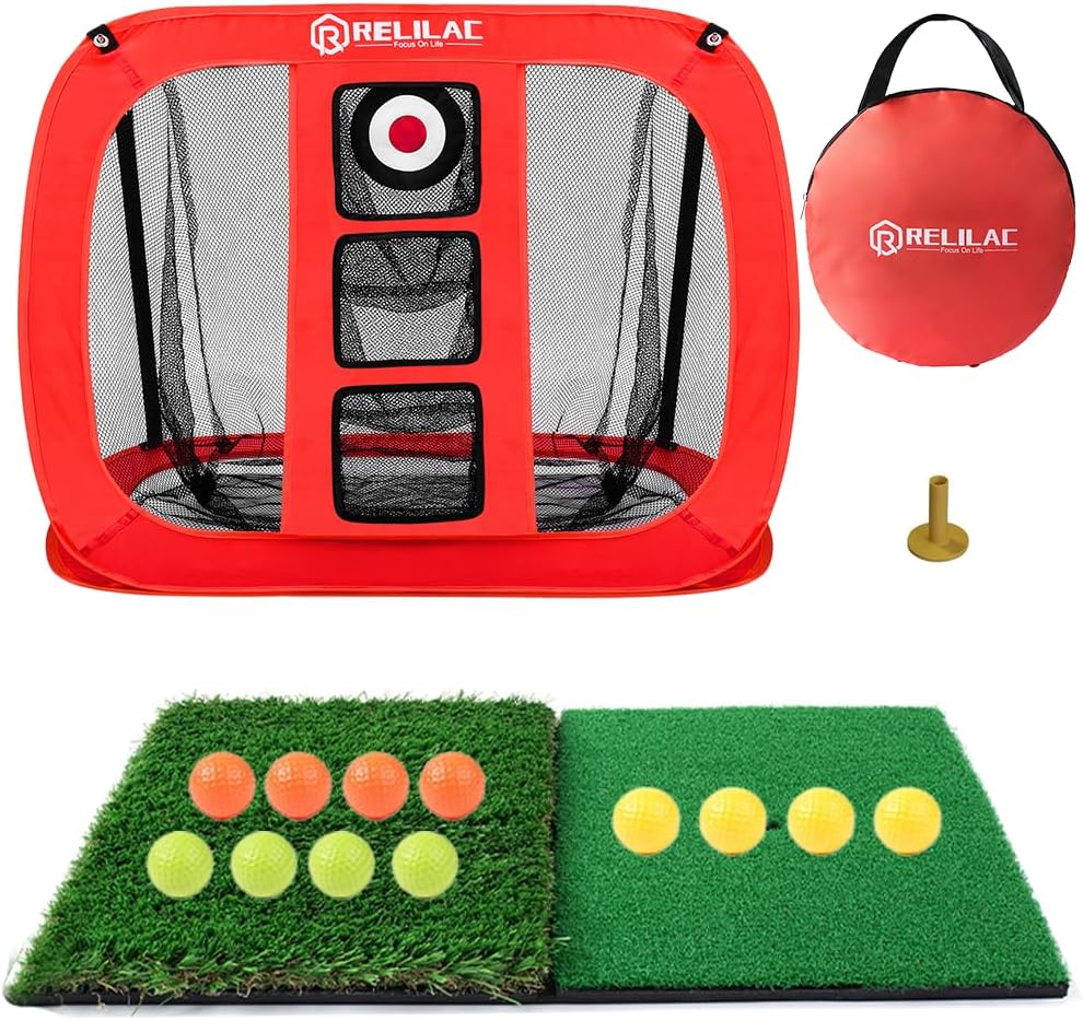 Pop Up Golf Chipping Net - Indoor/Outdoor Golfing Target Accessories for Backyard Accuracy and Swing Practice - Gifts for Men, Dad, Husband, Women, Kid, Golfers