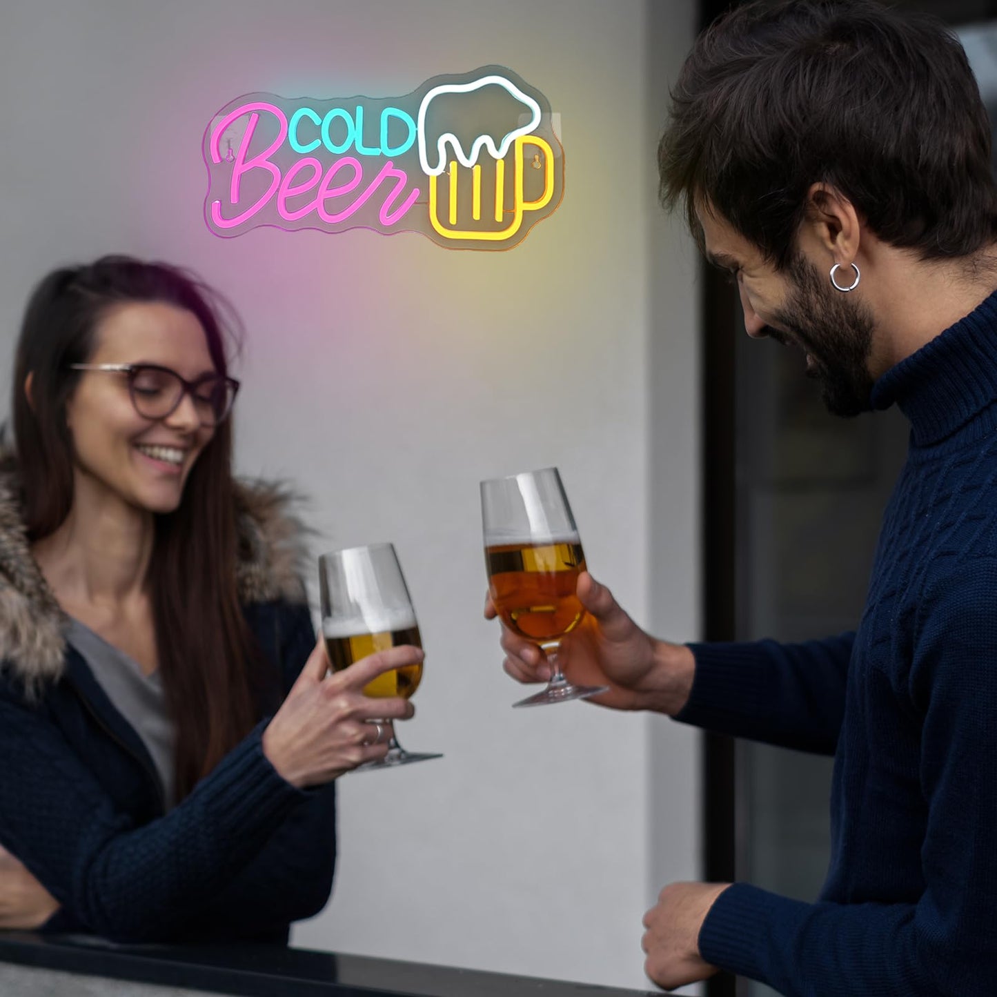 Looklight malt-inspired Neon Sign LED Light for Wall Decor 16.5 x 7.7 inches Cold malt-inspired Man Cave Kitchen Restaurant Parties