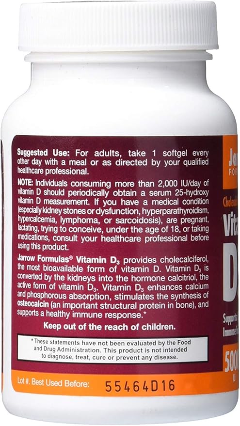 Jarrow Formulas Ultra Strength Methyl B-12 5000 mcg & Methyl Folate 800 mcg + P-5-P & Vitamin D3 125 mcg (5000 IU) - 100 Servings (Softgels)