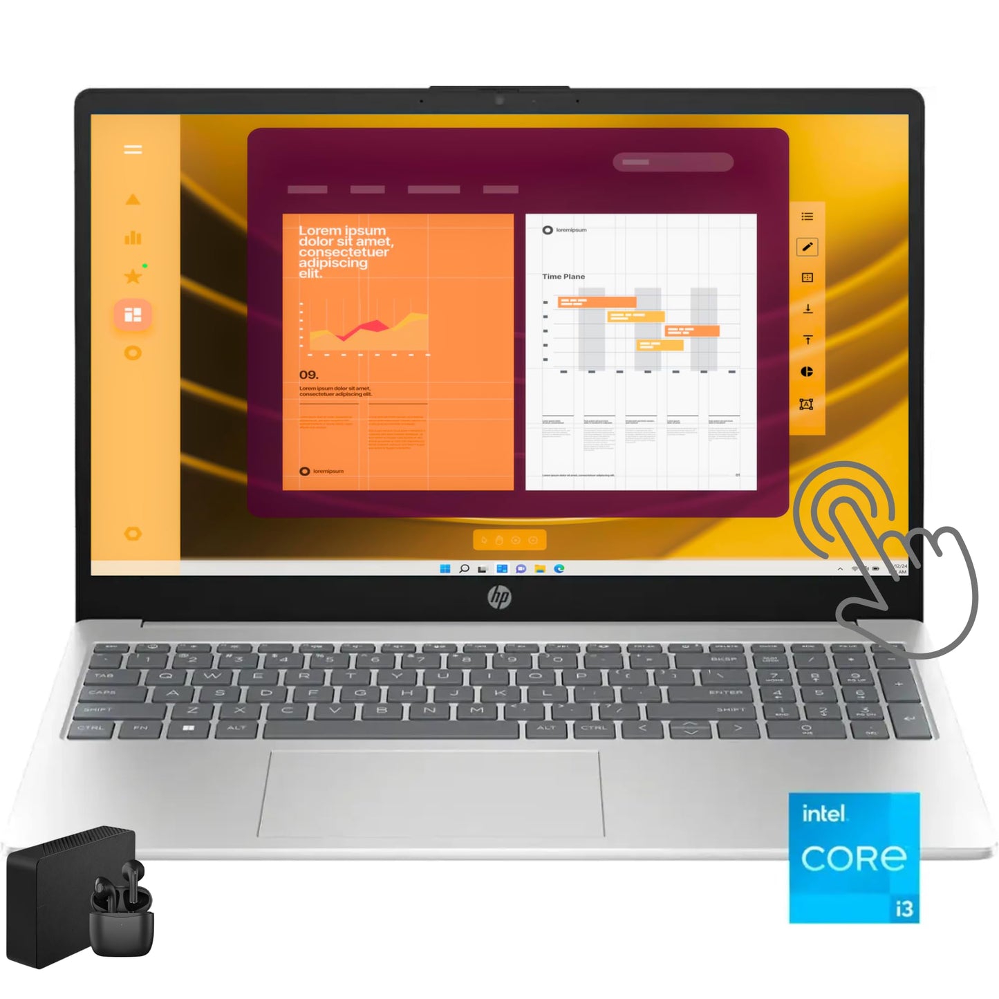 Hp 255 Essential Touchscreen Laptop, Intel 6-Core I3 Processor, 16Gb Ram, 1Tb Ssd Storage, Hdmi, Windows 11 Home With Bluetooth