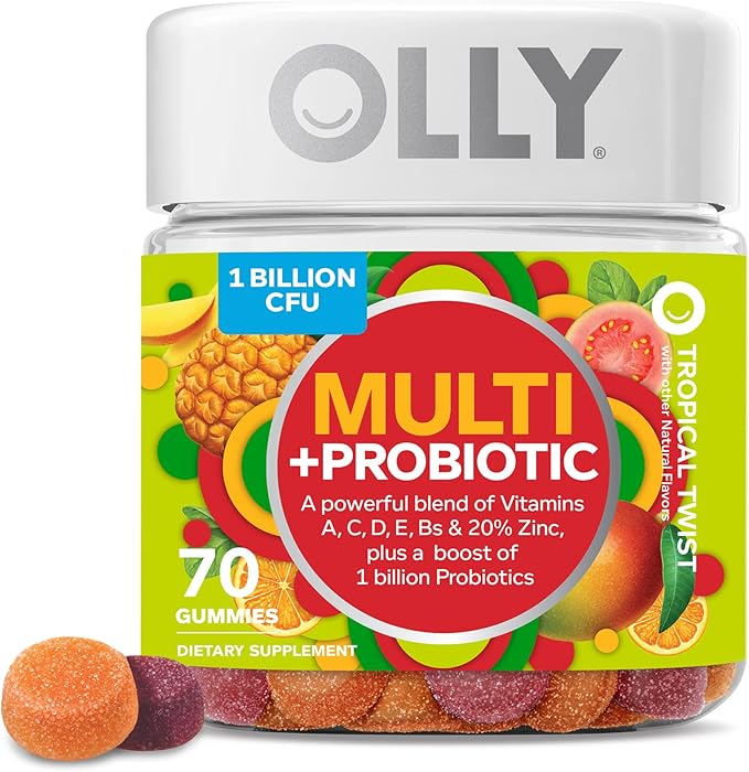 OLLY Multi + Probiotic Adult Multivitamin Gummy, 1 Billion CFUs, Digestive and Immune Support & Heavenly Hair Gummy, Supports Healthy Hair, Keratin, Biotin, AMLA, Chewable Supplement, 30 Day