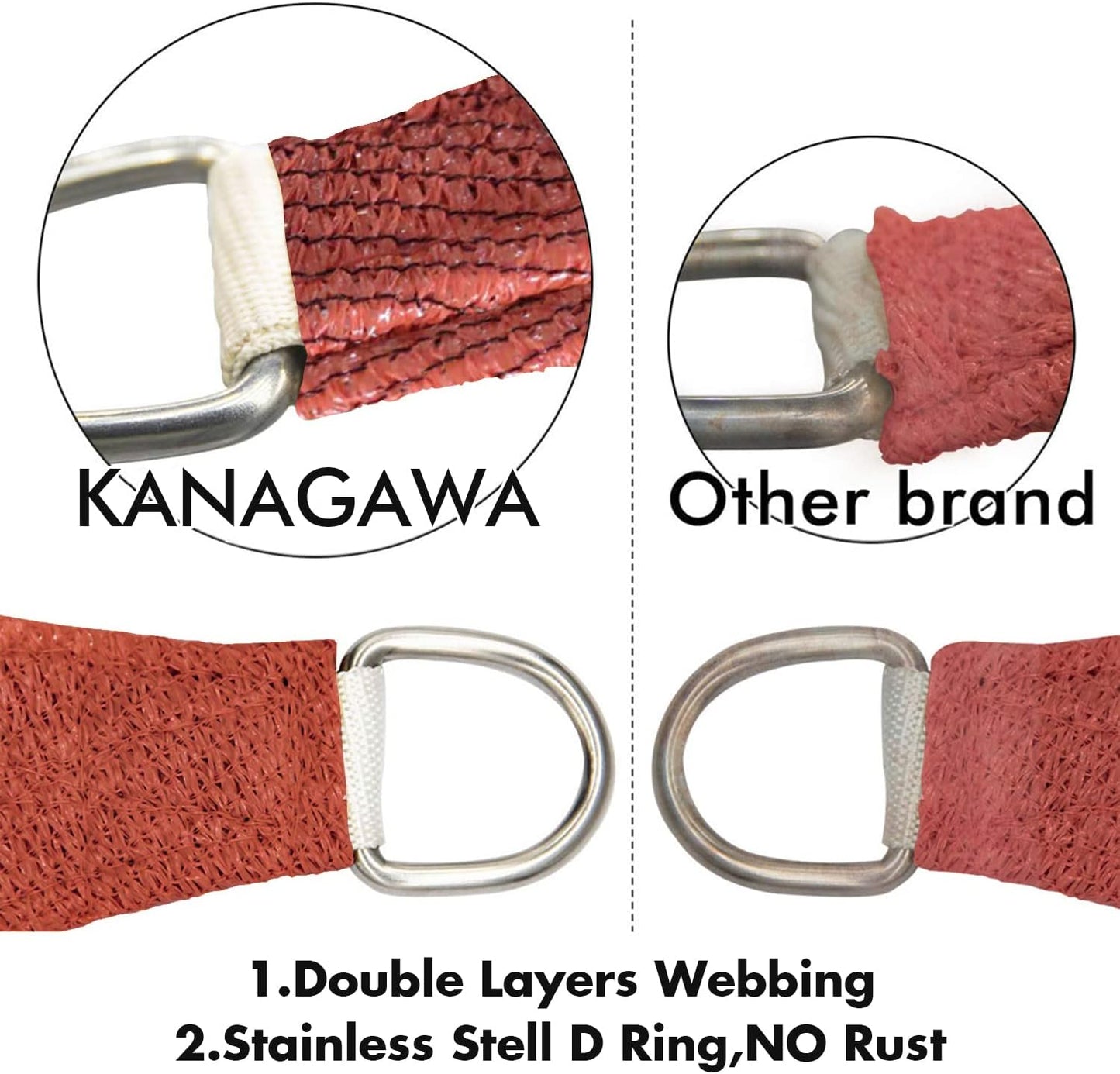 KANAGAWA 6'X12' Rust Red Custom Size Sun Shade Sail Rectangle UV Block Canopy Cover for Patio Backyard Lawn Garden Outdoor (Customized Available)
