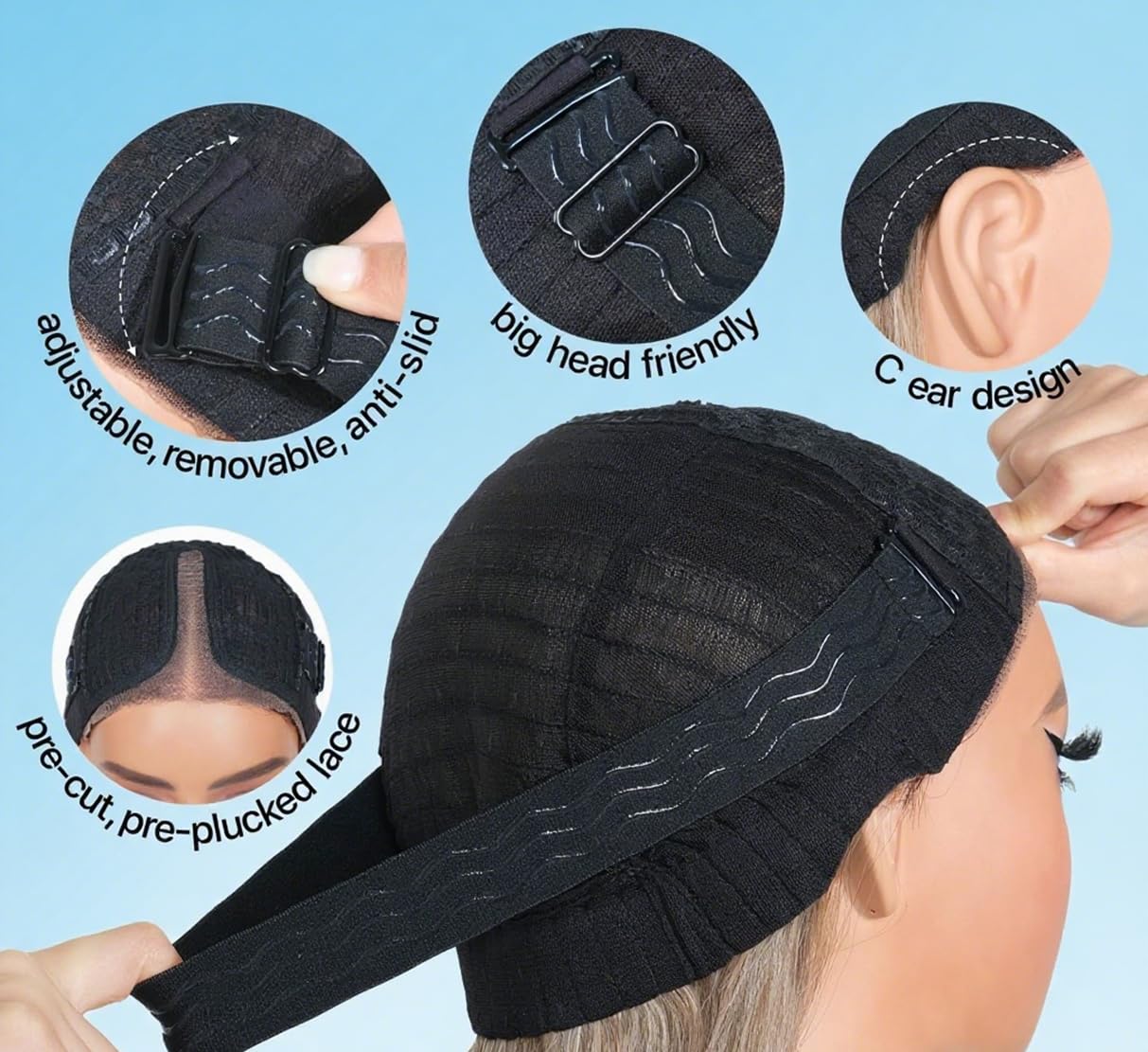 Emistar Natural Black Lace Front Wigs Synthetic Wear and Go Glueless Wig, Pre Plucked Pre Cut Wigs for Beginners Layered Straigh