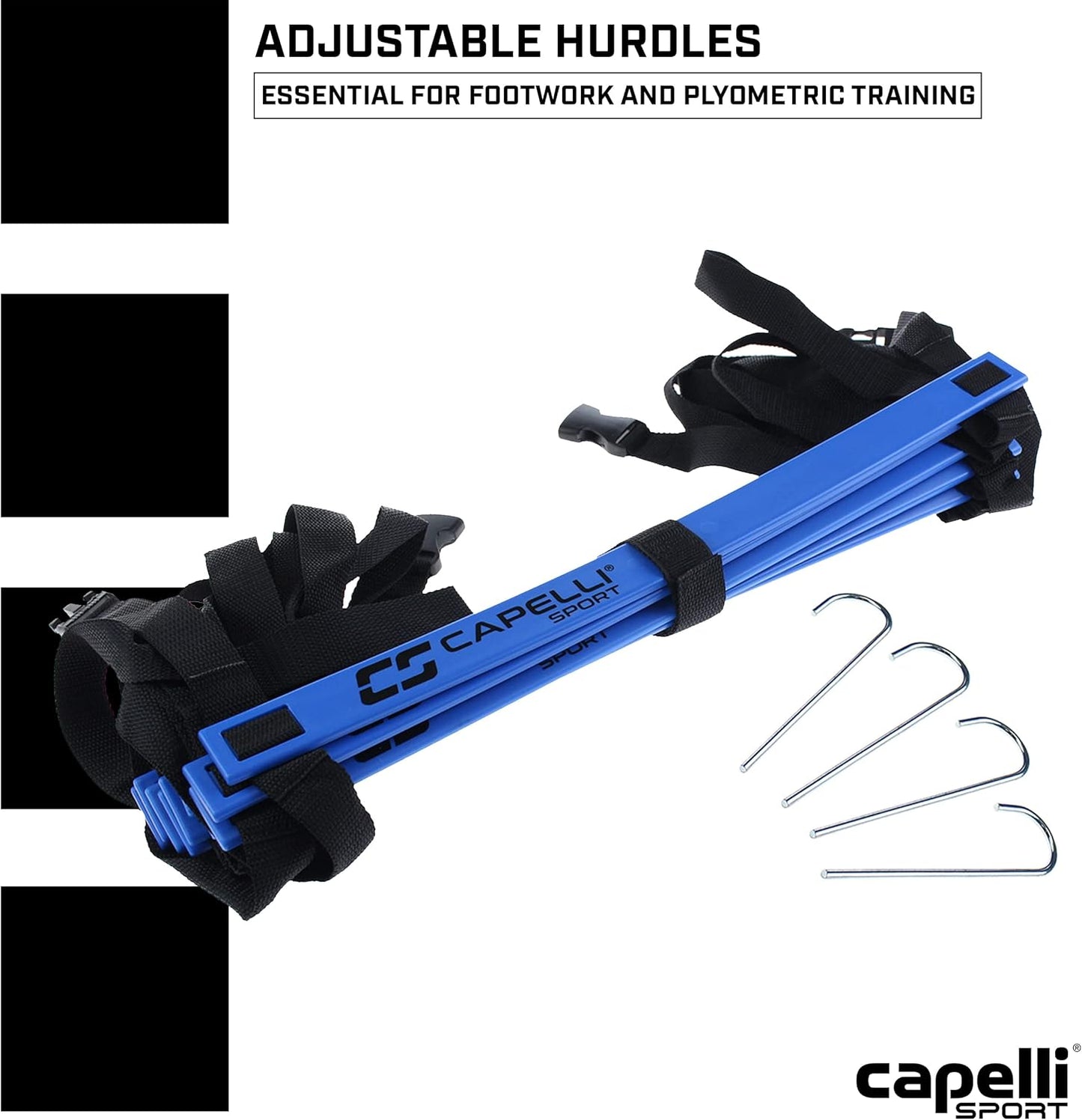 Capelli Sport Speed Agility Ladder, 10 Rung Sports Speed Training Workout Ladder with Carry Bag, Blue, 15 ft