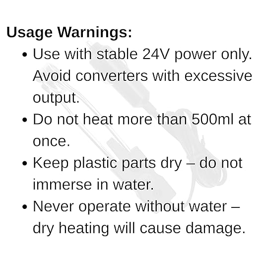 24V Portable Car Immersion Heater Auto Cup Mug Water Heater Kettle Tea Coffee Warmer Soup Drinks Electric Heater