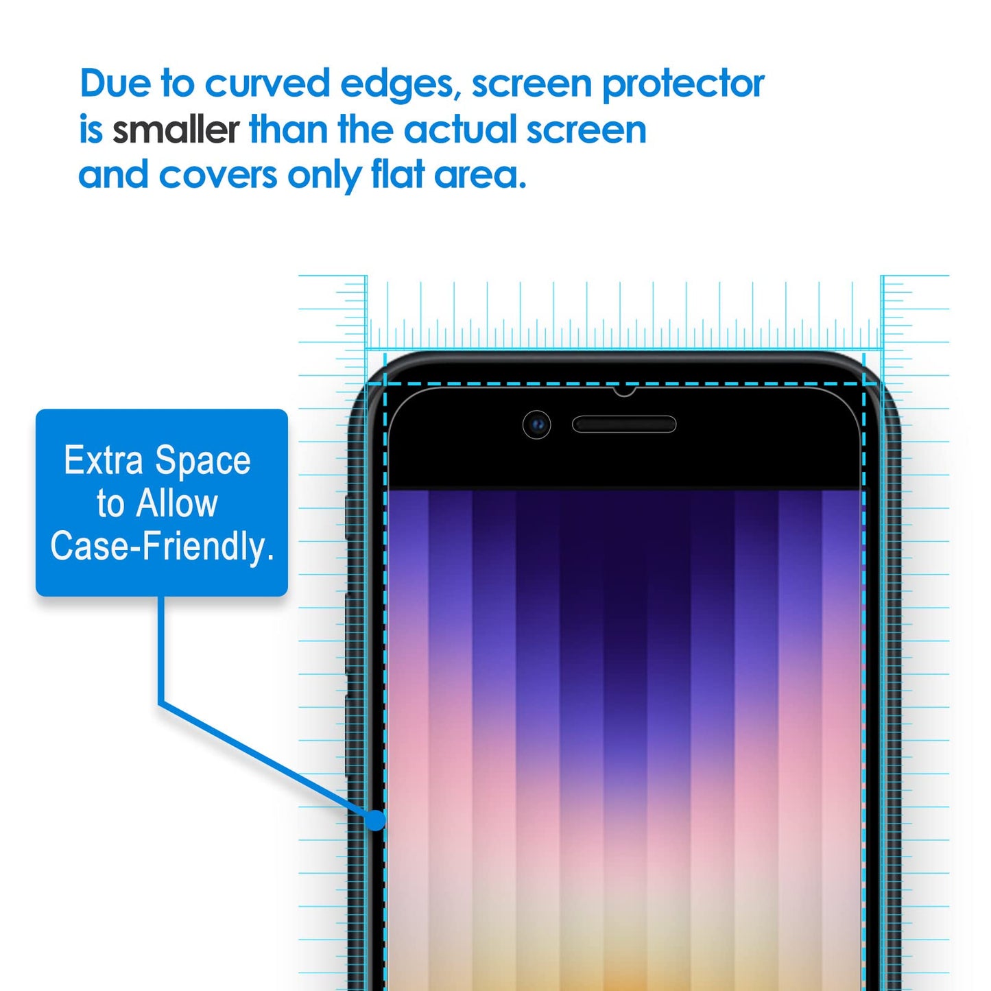 Jetech Screen Protector For Iphone Se 3 (2022 3Rd Edition) 4.7-Inch, Tempered Glass Film, 3-Pack