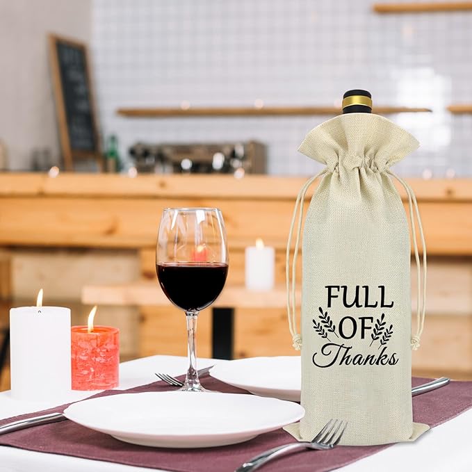 Thank You Gifts for Her Him Thanksgiving Themed Gift Wine Bag Appreciation Gifts for Employee Teachers Christmas Birthday Gifts for Women Men Boss Leader Coach Social Worker Reusable Wine Bottle Bag