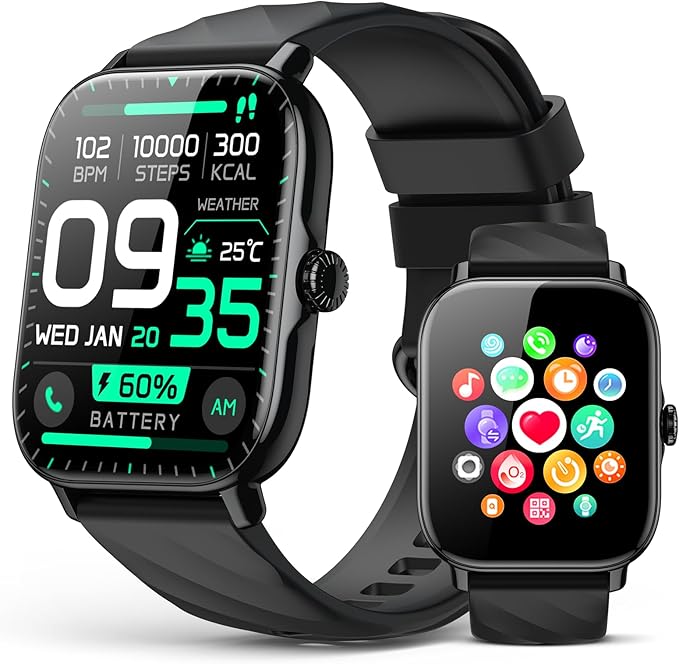 Kriutefy Fitness Tracker Smart Watches for Men Women with Step Counter, Sleep Calorie Monitor, Pedometer, IP68 Waterproof,...