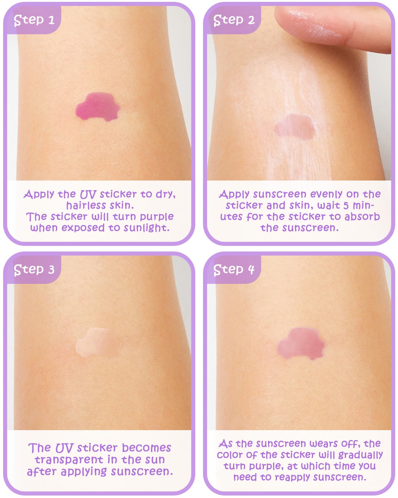 UV Detection Stickers for Sunscreen - 160 Count UV Detection Stickers, Know When to re-Apply Sunscreen, Sun Protection Reminder