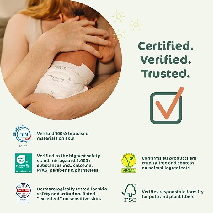 Naty BioEmbrace Baby Diapers Size 4 (15–40 lbs) | 100% Biobased on Skin | Plant-Based Softness | Dermatologically Tested, Super Absorbent | 88 Count