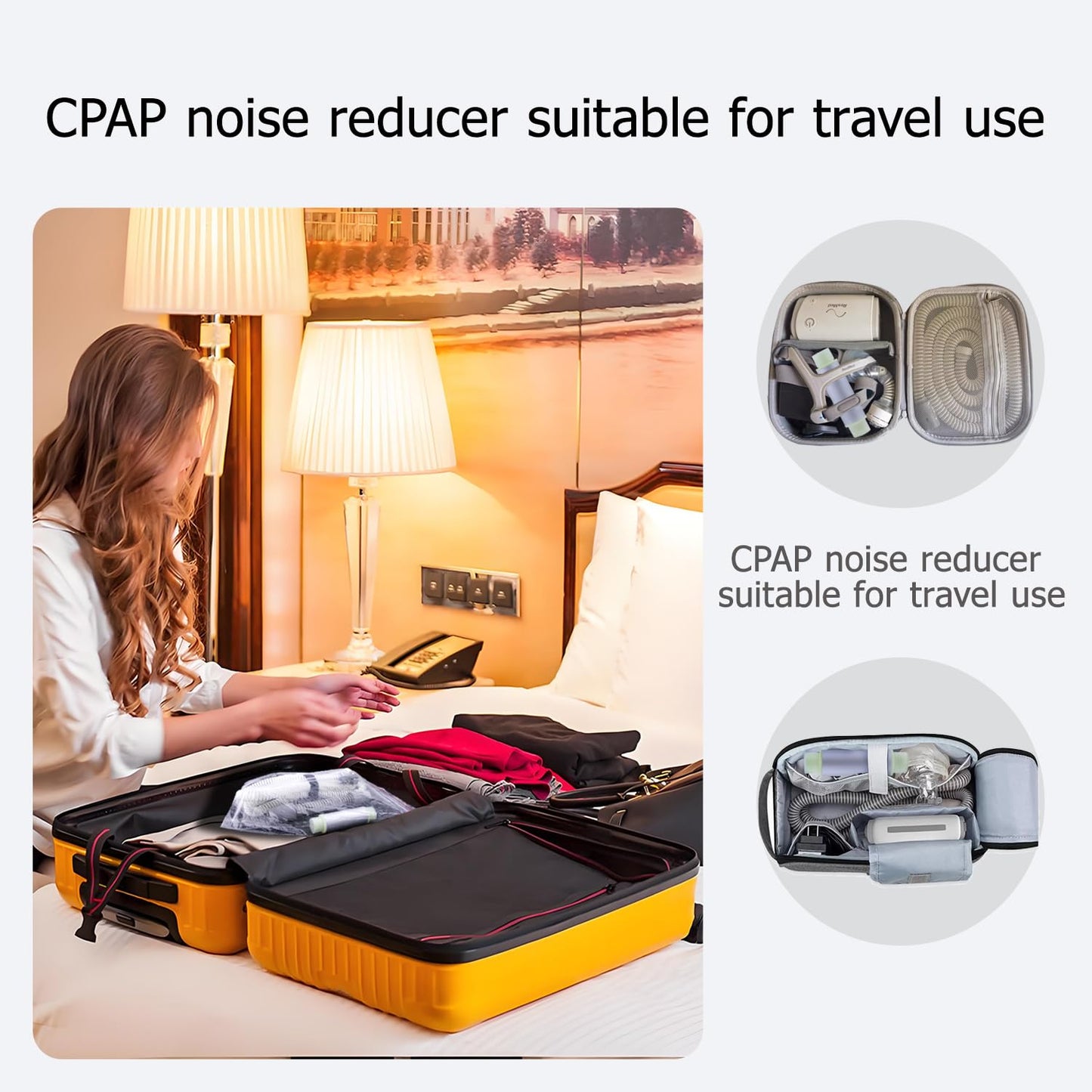 Cpap Pipeline Muffler Accessories, Physical Noise Reduction, Can EffectivelyReduce 80% of Noise, Equipped with Cpap Pipeline Adapter and Silent Sponge, Quiet Sleep