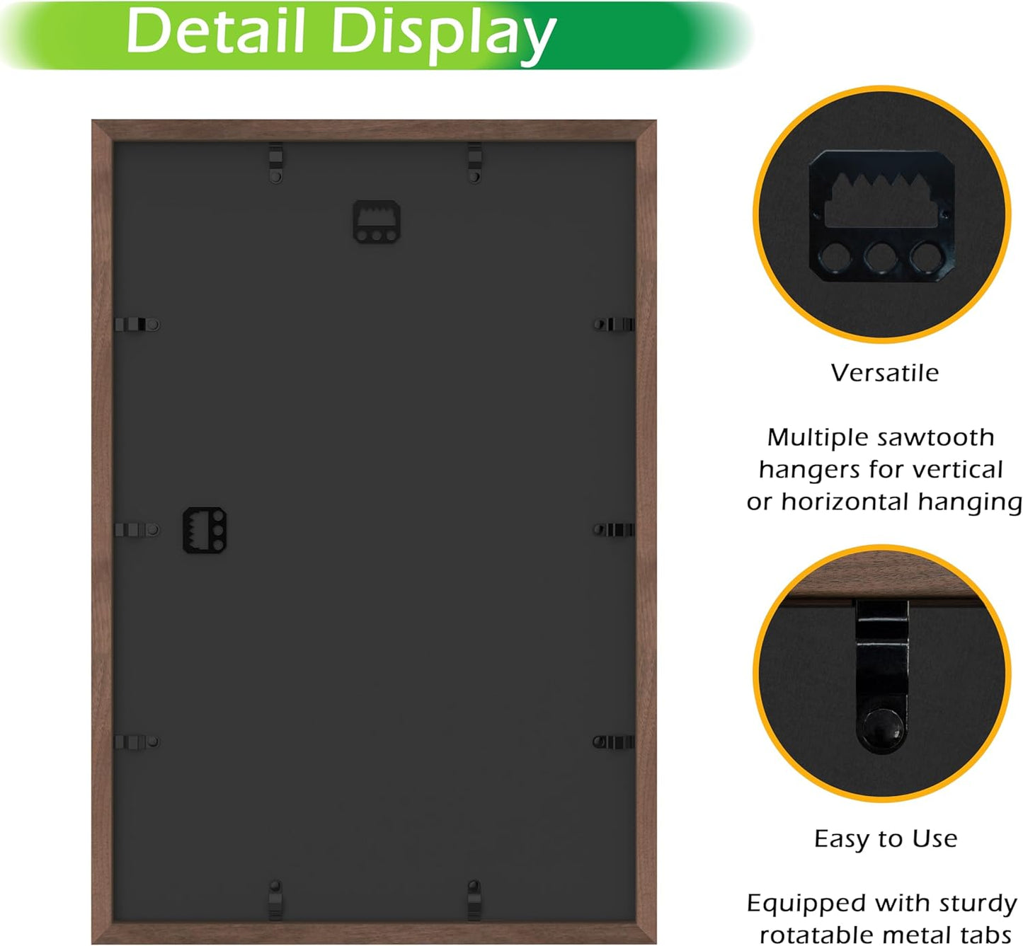 FrameWorks 12" x 18" Dark Oak Wooden Shadow Box Frame – Soft Felt Back, Tempered Glass, and Included Elegant White Ball Push Pins