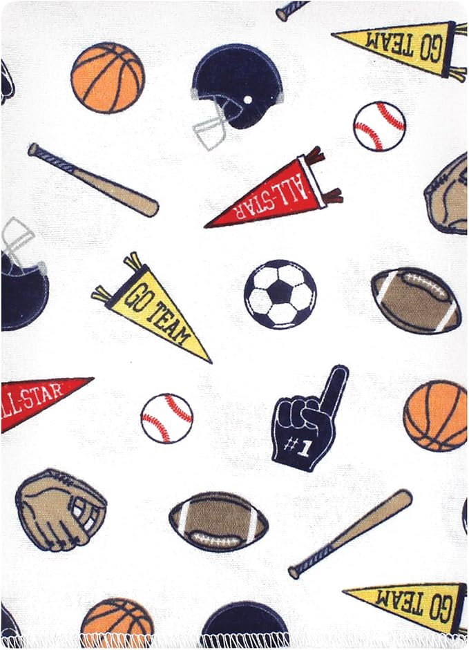 Luvable Friends Hudson Baby Flannel Burp Cloths 12pk, Sports