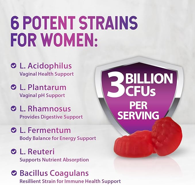 Menopause Supplements for Women - Probiotic for Women Gummy, 3 Billion CFU Natural Menopause Relief for Mild Hot Flashes & Night Sweats, PH, Vaginal Health Support, Probiotic Supplement - 120 Gummies