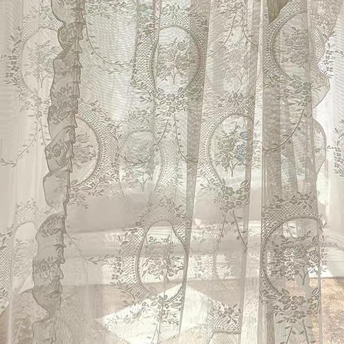 Elegant Lace Princess 4 Corner Post Mosquito Net Romantic for Girls Women Bed Curtain Canopy for Adult Wedding Bedroom Kids Rooms Decoration (Color-A, King)