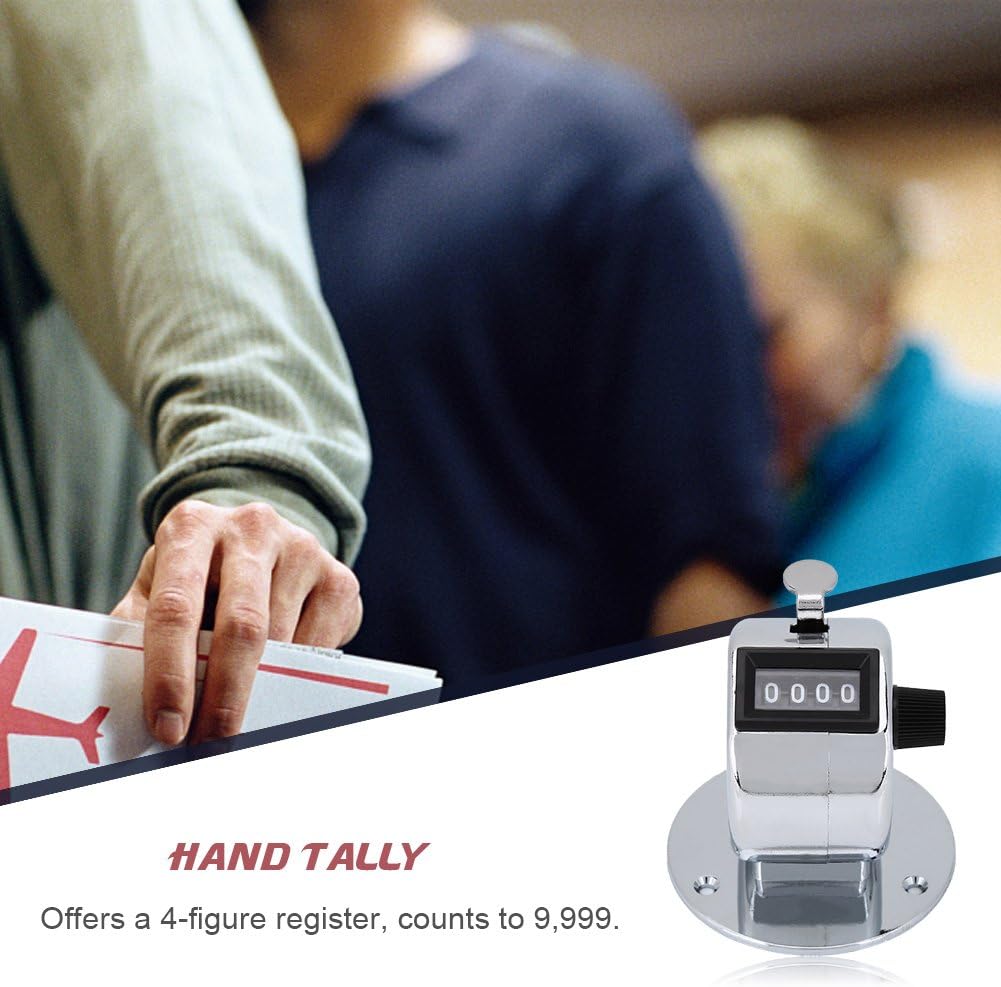 Bnineteenteam 5pcs Hand Tally Counters, 4 Digit Mechanical Palm Counter Handheld Number Click Counter Tally Clicker Counter for Sports Games Golf