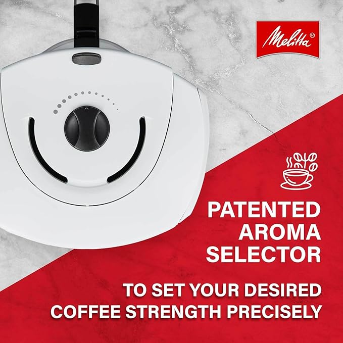Melitta Vision 10-Cup Drip Coffee Maker, Automatic and Programmable, 96oz Capacity with 5-Pack Coffee Filters | White