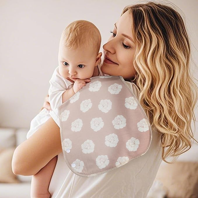 Baby Burp Cloths & Baby Bibs 2-in-1 Design Large Size 3 Layers Thicken Cotton Super Absorbent and Soft Baby Spit Up Burping Rags Baby Burp Cloth Set for Boys and Girls Solid 12 Pack