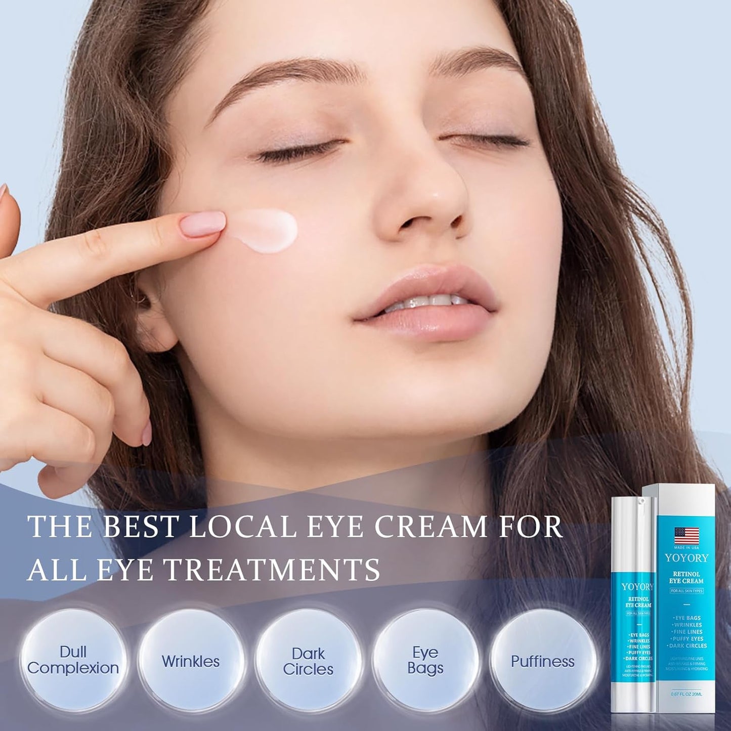 Retinol Under Eye Cream - Anti Aging Eye Cream for Dark Circles and Puffiness, Wrinkles, Fine Lines Eye Bags Treatment Skin Care Hydrates & Lifts (20ml)