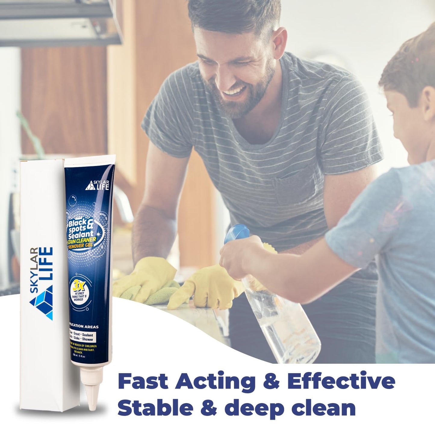 Skylarlife Home Tiles and Sealant, Rubber Stain Whitnener Gel Apply on Silicone Caulk for Bathroom, Kitchen, Joint Sealant, Rubber