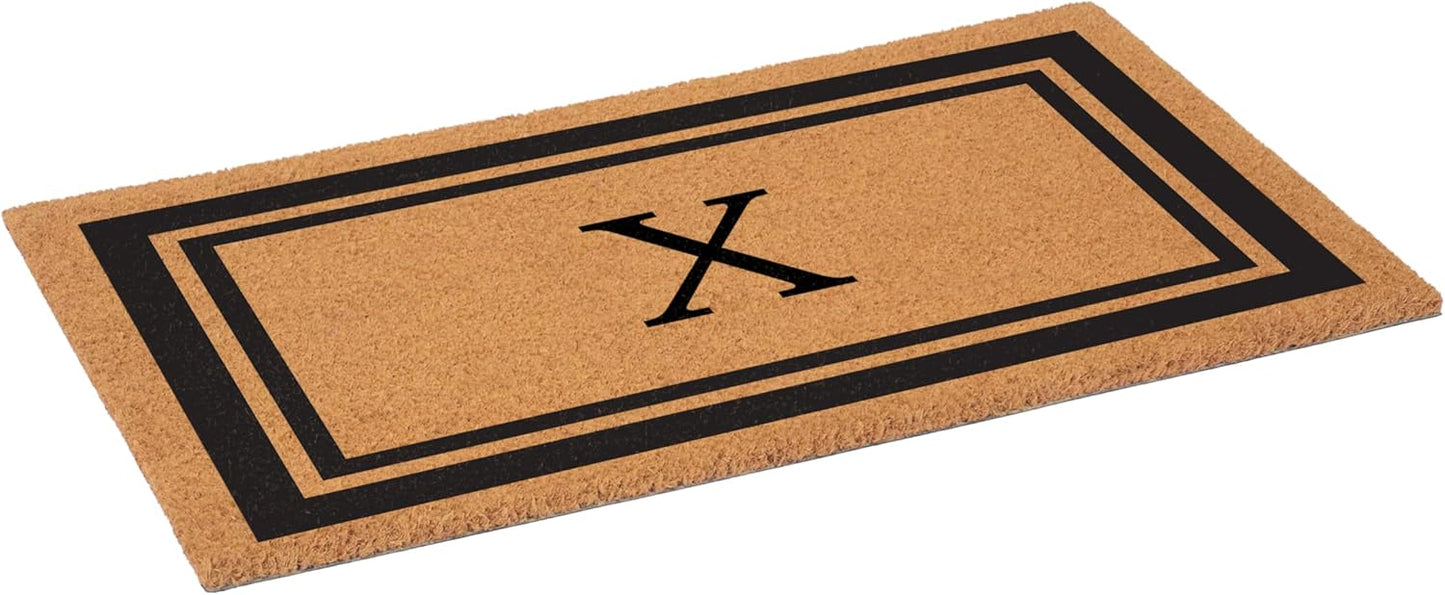 Calloway Mills 152963048X Black Border 30" x 48" Monogram Doormat Letter (X)