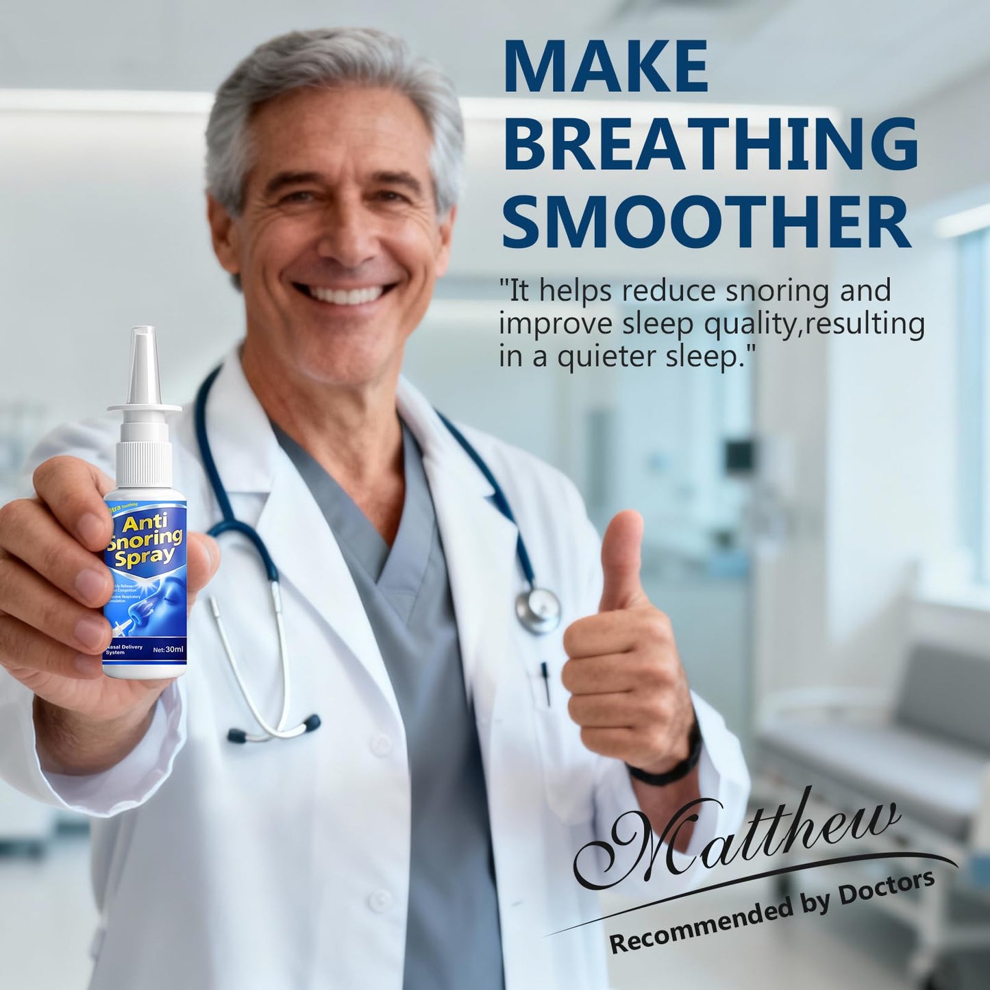 Anti Snoring Spray,Helps Reduce Snoring Sounds for Quiet Sleep,Easy-to-Use Natural Anti Snoring Spray for Adults,30ML