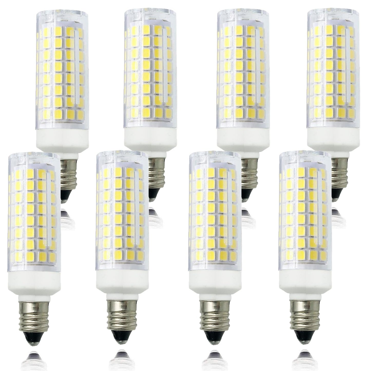 Zssxoled [Pack Of 8] E11 Led Bulb 7W Dimmable E11 Mini Candelabra Base 75W Halogen Equivalent  T3/T4 Jd E11 Led Light Bulb For Chandelier Cabinet Ceiling Fan Decorative Lighting White 6000K