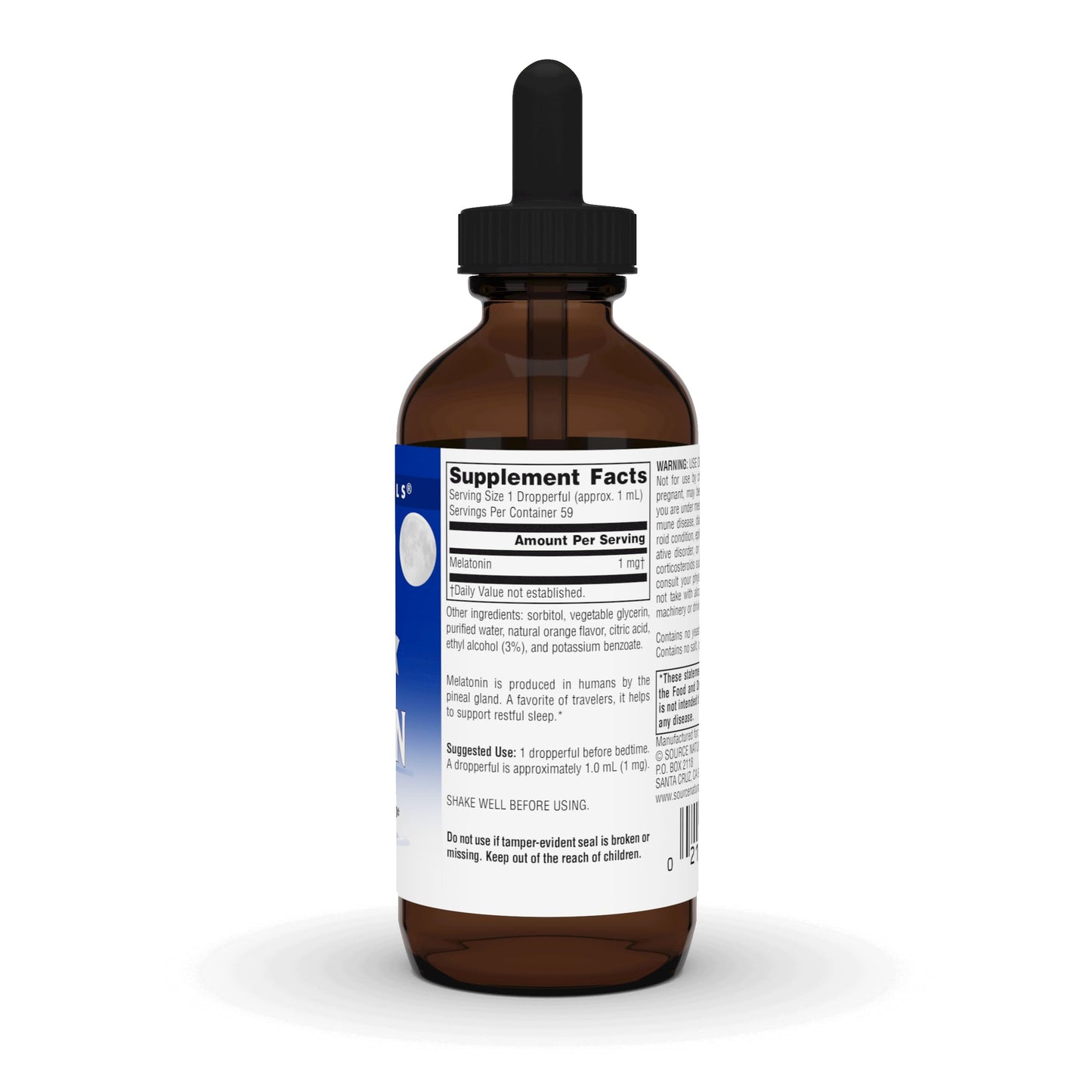 Source Naturals Melatonin* - 1 mg, 2 Fluid oz