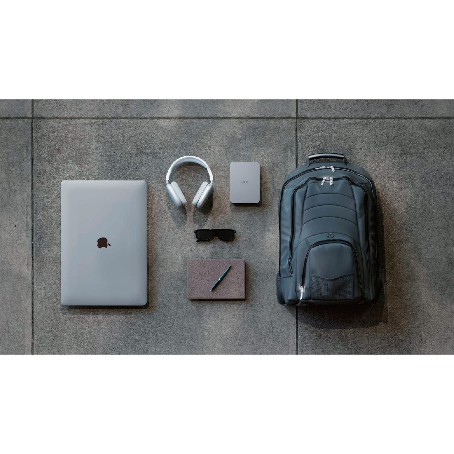 Lacie Mobile Drive 1Tb External Hard Drive Portable Hdd - Moon Silver, Usb-C 3.2, For Pc And Mac, Post-Consumer Recycled, With A