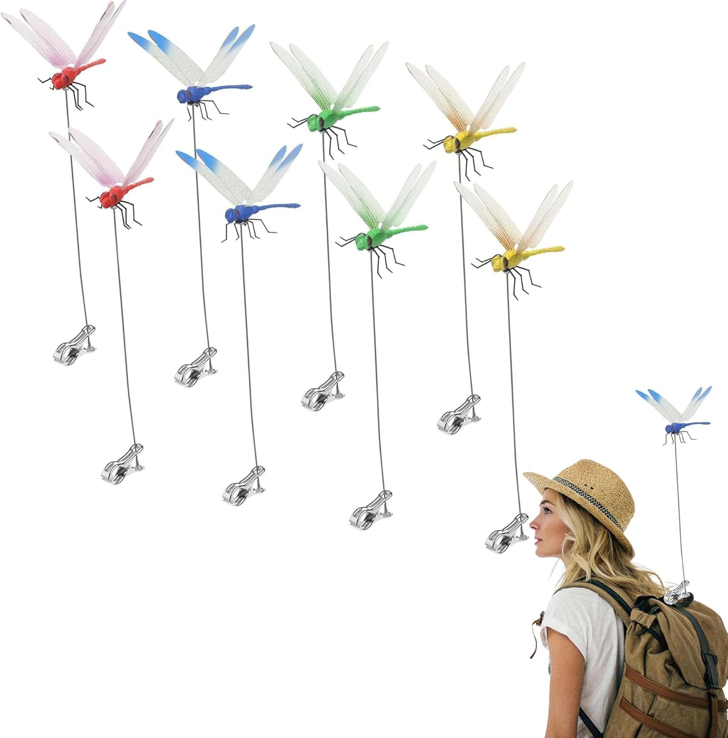 8Packs Fake, 3D Outdoor Simulation, Natural Organic Concept Insert Pole Clip, Gardening Decoration Insert Plaque Yard Ornaments Outdoors