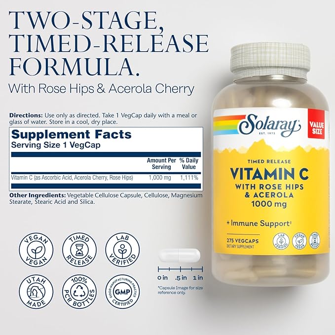 SOLARAY Vitamin C 1000mg and Monolaurin 500mg Wellness Bundle