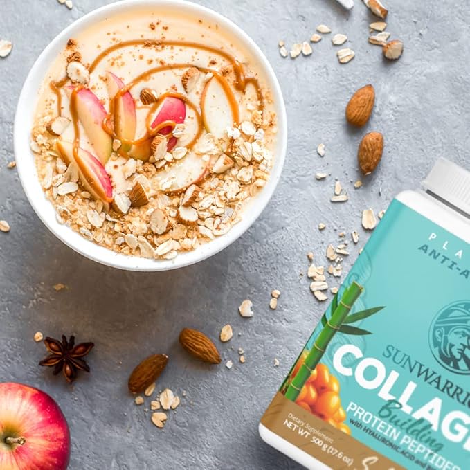 Vegan Collagen Protein Powder for Women | Plant Based Collagen Powder with Vegan Hair Skin and Nails Vitamins | Non-GMO No Added Sugar Soy Dairy & Gluten Free (Salted Caramel, 20 Servings)