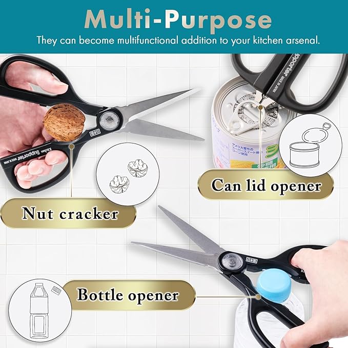 Japanese Multipurpose 9.0" Kitchen Scissors Come Apart Blade Stainless Steel Made in Japan