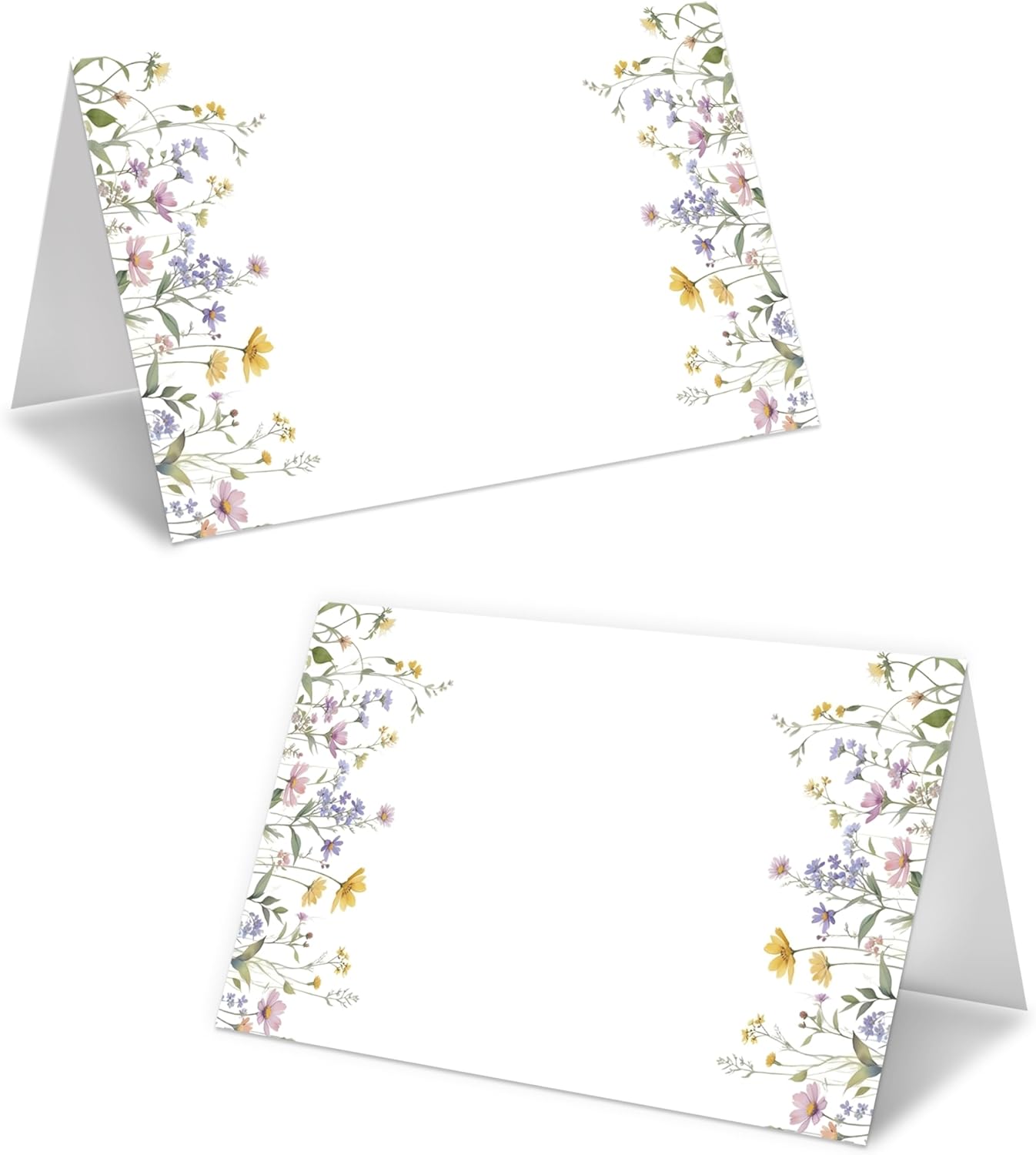 Wildflowers Place Cards For Girls, Spring Floral Name Card For Table Setting, Spring Holiday Party Favors Supplies, Wildflowers Tent Cards Decor For Bridal Shower Wedding Baby Shower, 25 Pack -10
