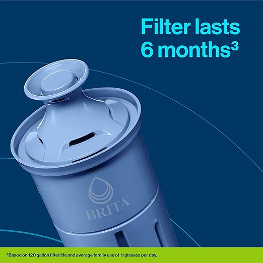 Brita Everyday Elite Water Filter Pitcher with SmartLight Filter Change Indicator, BPA-Free, Reduces 99% of Lead, Lasts Six Months, Includes 1 Filter, Large - 10-Cup, White
