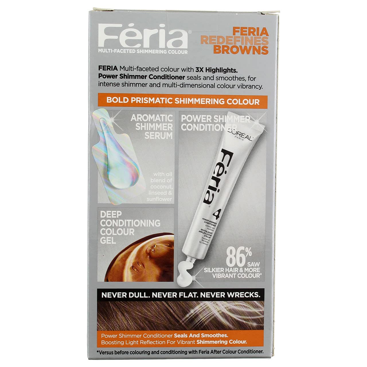 LOreal ParisFeria Multi-Faceted Shimmering Color, 60 Light Brown, 1 ea (Pack of 6)