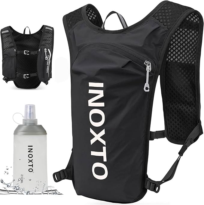 INOXTO Running Hydration Vest ,Lightweight Insulated Pack with 250ml Soft Flask Daypack for Hiking Trail Running Cycling R...