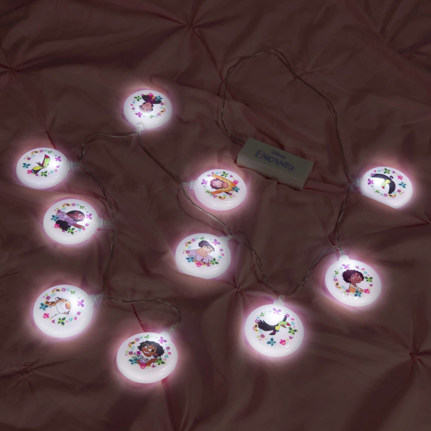Paladone Encanto String Lights With Stickers - 54 Length (137 Cm) Indoor Room Lighting - Disney Kids Movie Encanto Bedroom Decor And Party Decoration