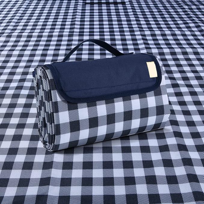 Extra Large Picnic Blanket Beach Blankets, Outdoor Foldable Waterproof Sand Mat for Beach Camping Hiking Travel Family Concerts Grass Park Music Festival Lawn Mats (Dark Blue, 80x60inch)
