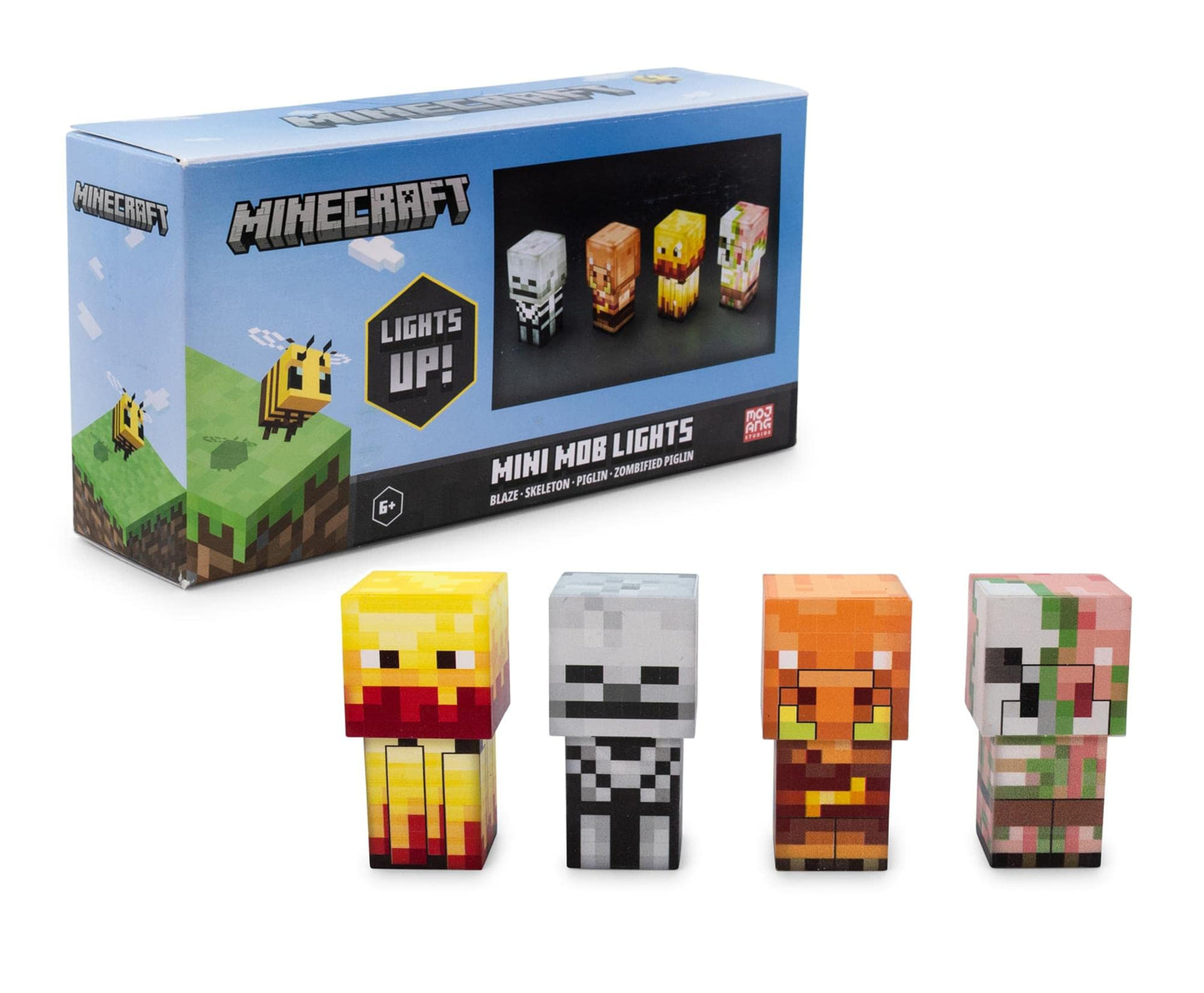 Ukonic Minecraft Mini Mob Mood Lights | LED Table Lamp | Skeleton, Blaze, Piglin, Zombified Piglin | Blue | One Size