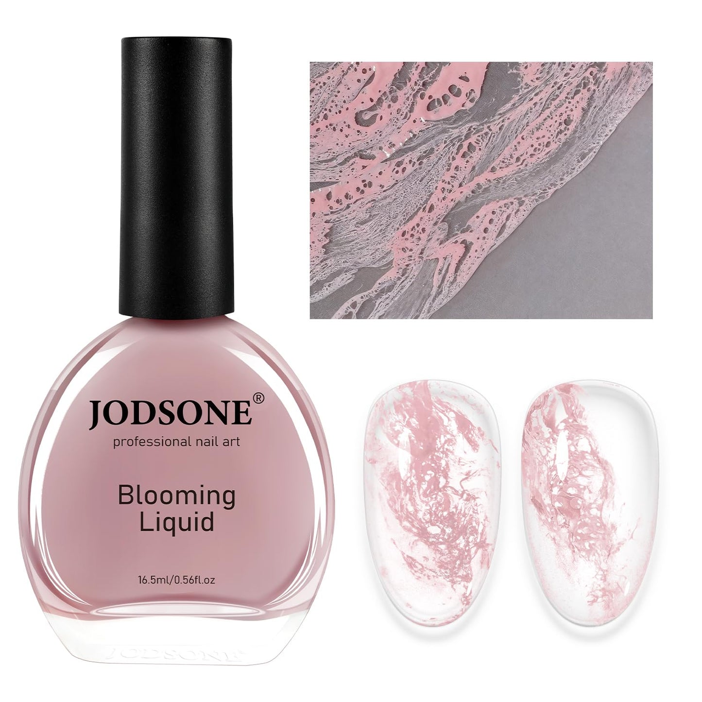 JODSONE Ocean Wave Blooming Gel Nail Polish,16.5ml Pink Blooming Liquid for Spreading Effect Wave,High Fluidity Wave Textures fo
