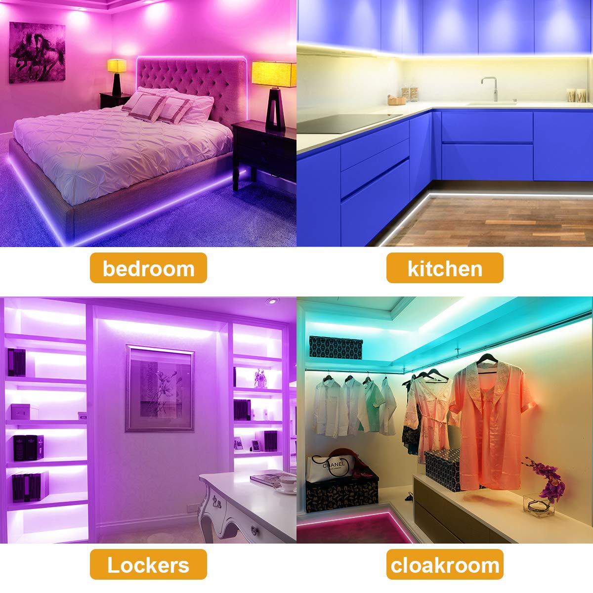 dalattin Waterproof LED Strip Lights 32.8ft RGB 300 LEDs with 44 Keys Remote, Multicolor, Model TB51325044R-RA01