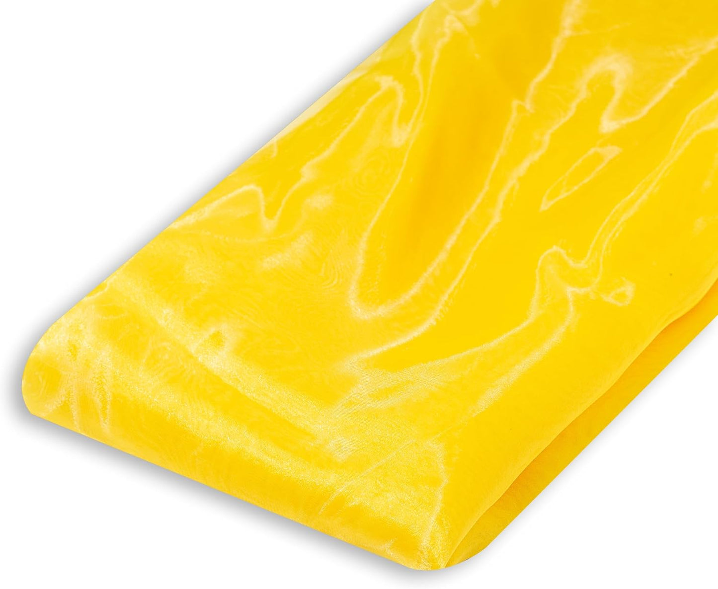 Fynite Organza Fabric | 2 Yards Long | 44" Wide | Bridal Solid Organza Bolt for Wedding Dress Fashion Craft Decorations - Silky Shiny Sheer Organza - Yellow