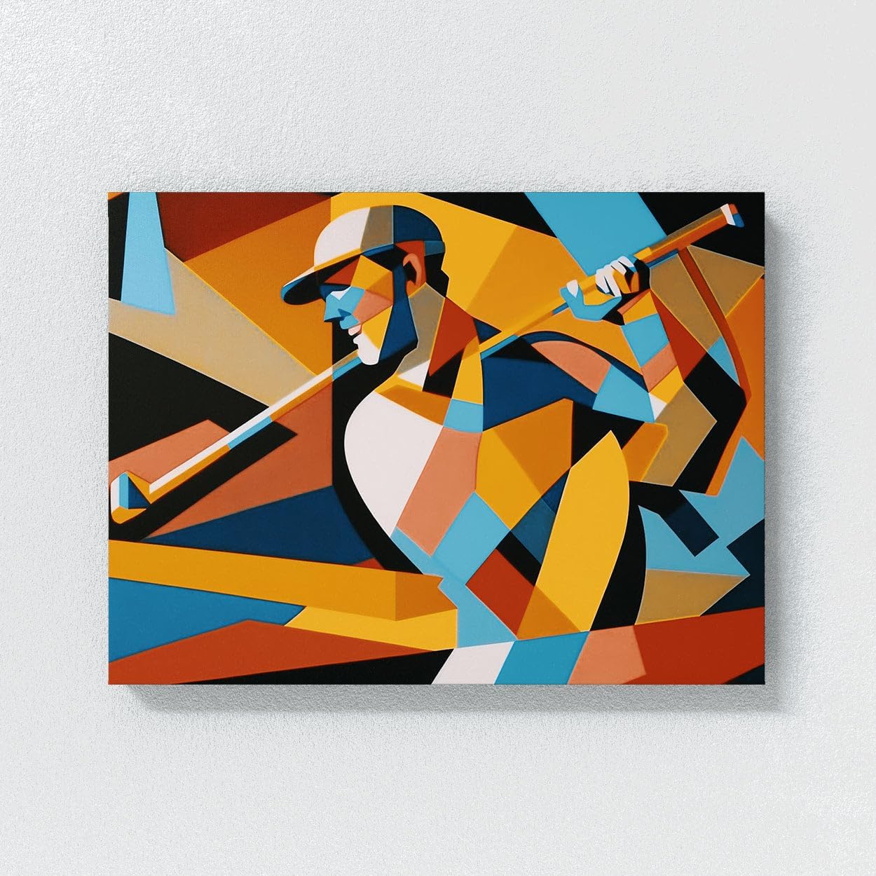 Sense Canvas Golf Modern Golfer 21 Canvas Art - Home Decor Wall Art Print Poster Painting Medium 24x18 / 1.5"