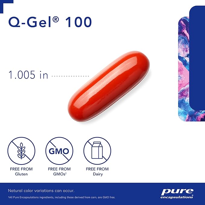 Pure Encapsulations Q-Gel 100 (Hydrosoluble CoQ10) | CoQ10 with Vitamin E to Enhance Solubility | 60 Softgel Capsules