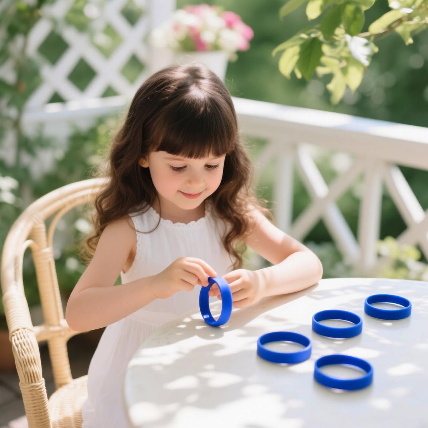 Lesnala 24Pcs Royal blue color blank silicone bracelet Solid color rubber wristbands Stretch wristbands for events Men Women Tee