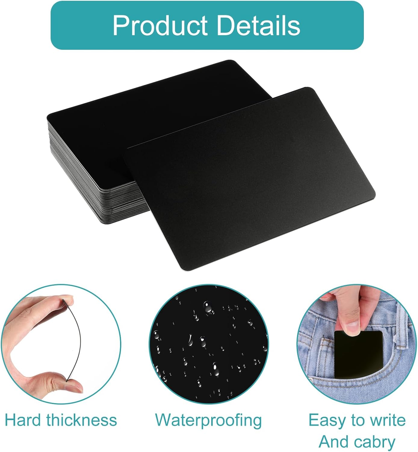 100 Pcs Black NFC Cards Rewritable Ntag 215 Blank PVC Card Programmable NFC Tag Business Black Card Chip Byte Tag Work with All NFC App Plastic ID NFC Tags for ID Badge Credit Cards Identification
