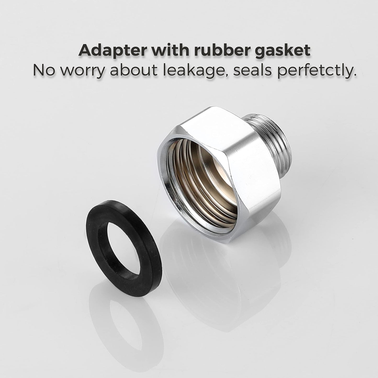 Water Line Adapter, 4 PCS Pipe Fittings in 1/2" Female to 3/8" Male Reducer Adapter, Compression Fitting for Kitchen Bathroom Faucet Supply Hose, Stop Valve Pipe Connector With Rubber Washer