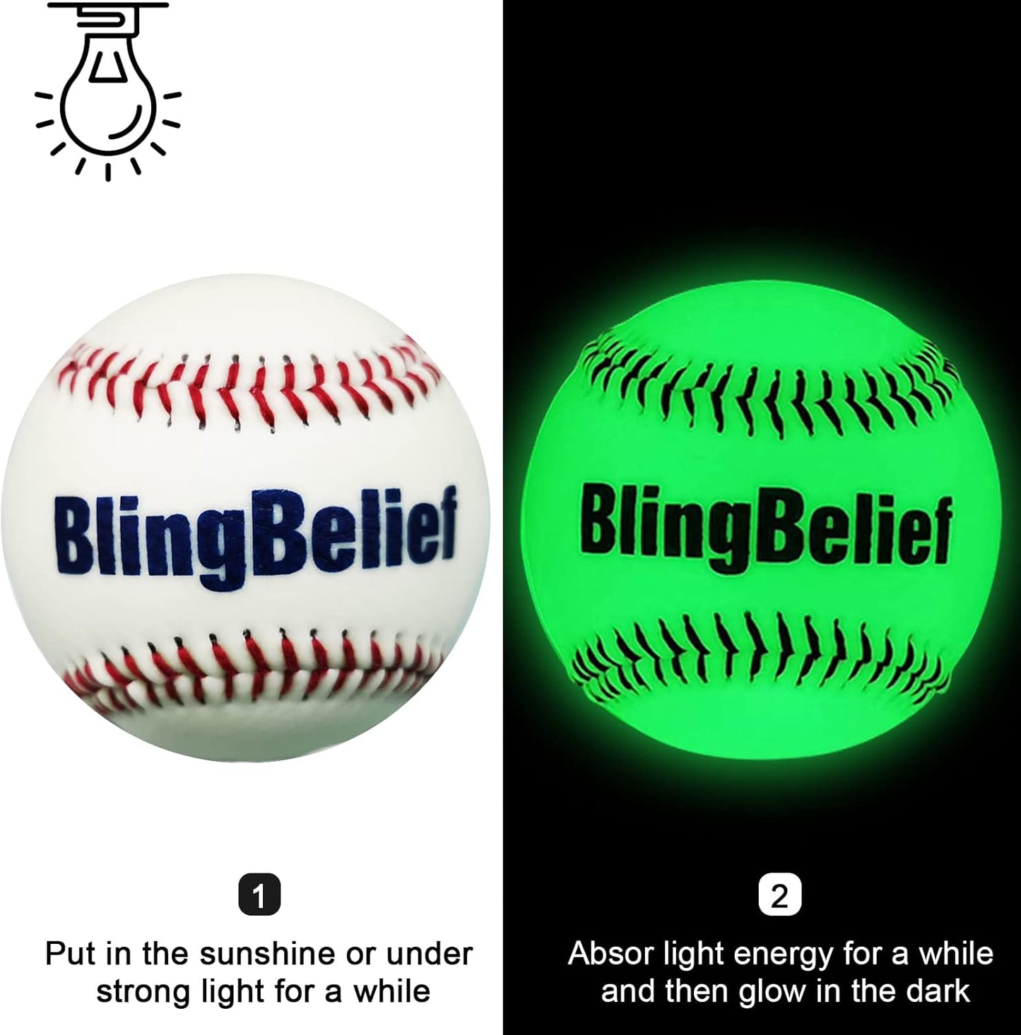 Super Bright Glow in The Dark Baseball,Soccer Ball,Volleyball,Football, Light Up Luminous Baseball, Official Size and Weight Football, Recreational Use Practice Volleyball